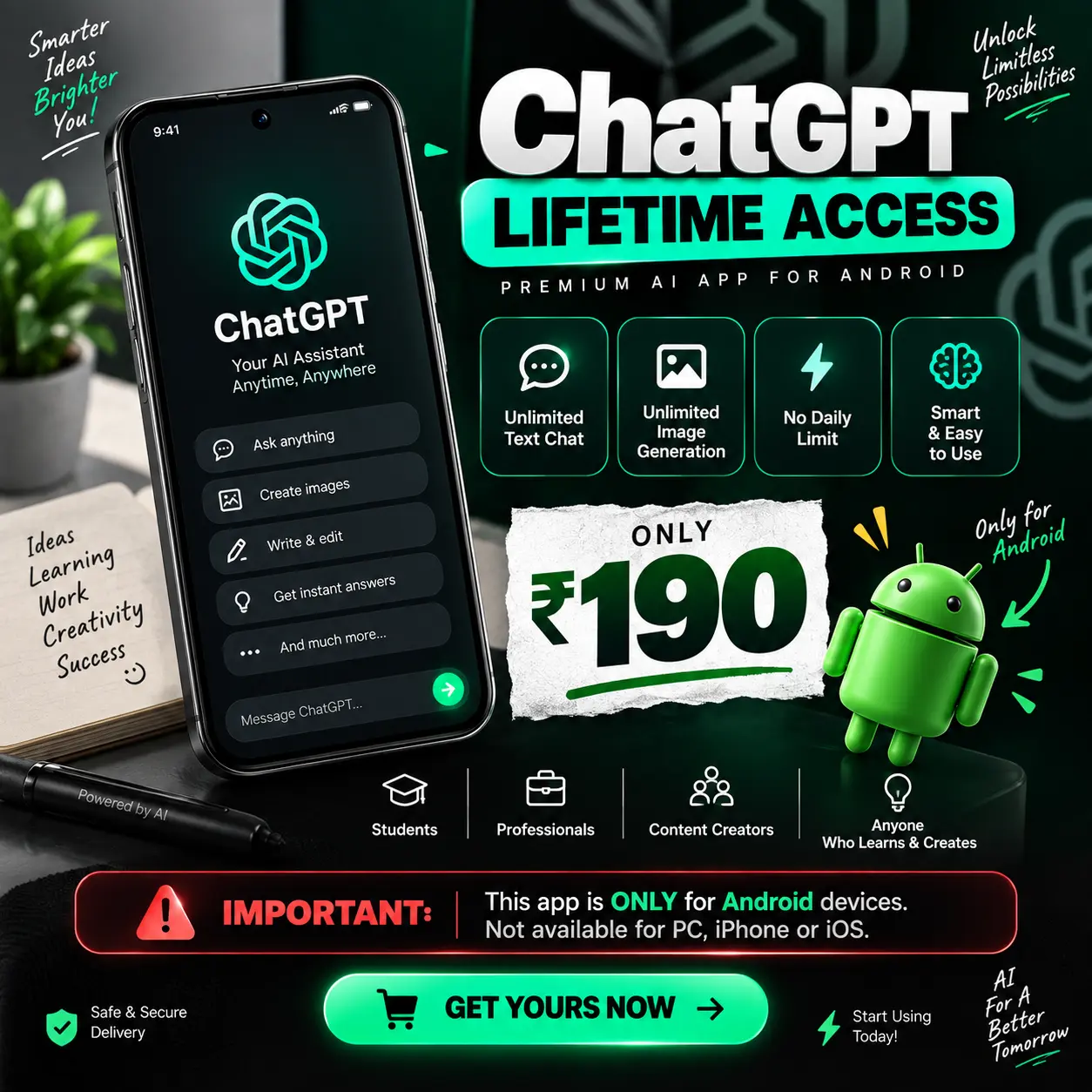 ChatGPT Unlimited Lifetime – Only Android